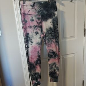Juicy Couture Pink and Black Tie-Dye Leggings